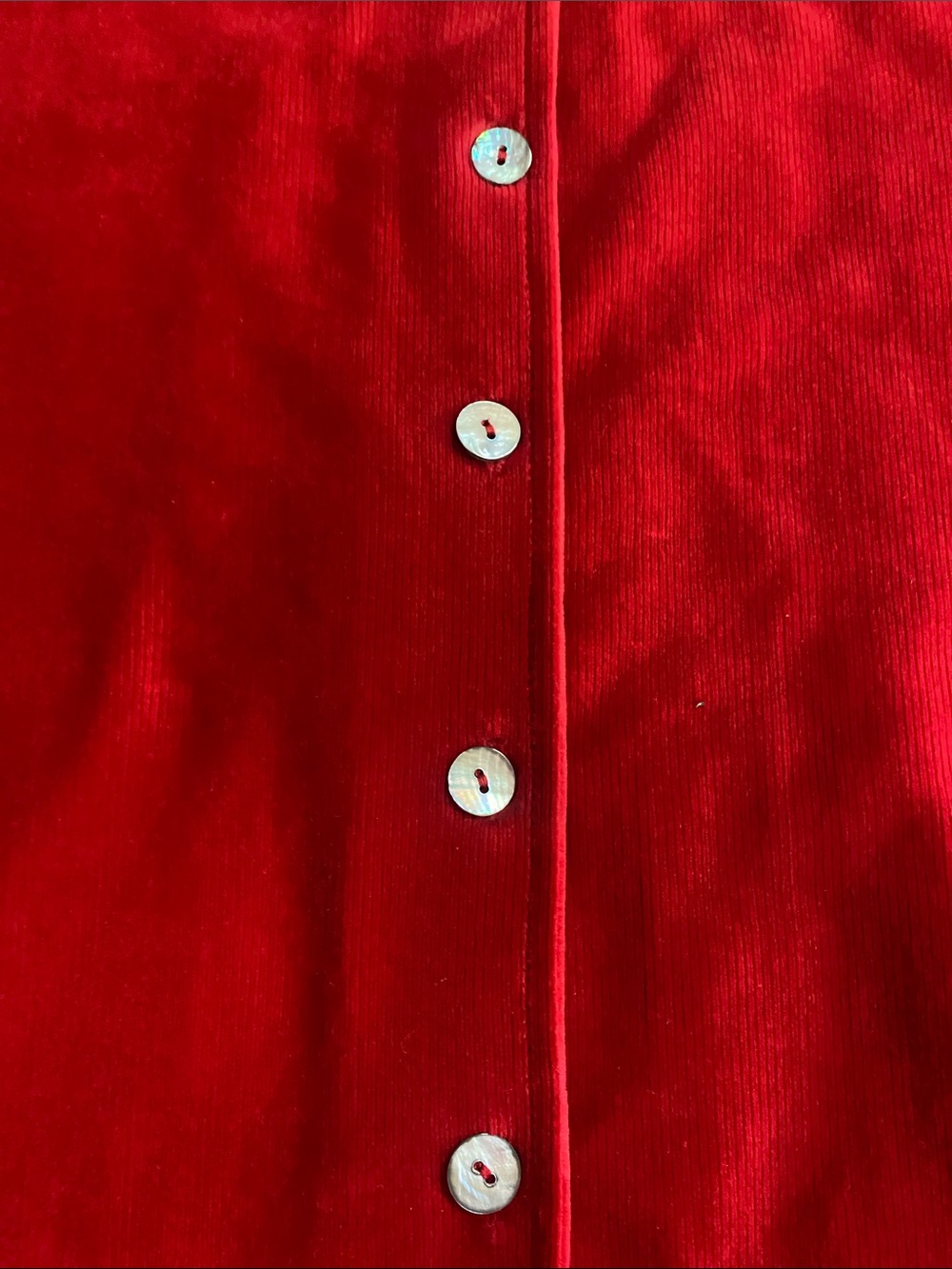 Charter Club Red Velour Button-Front Jacket - Picture 5 of 9